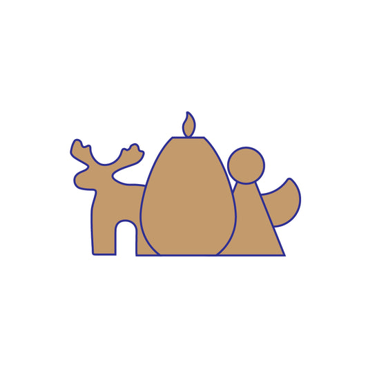Christmas Candle Set: Moose, Angel and Ornament.