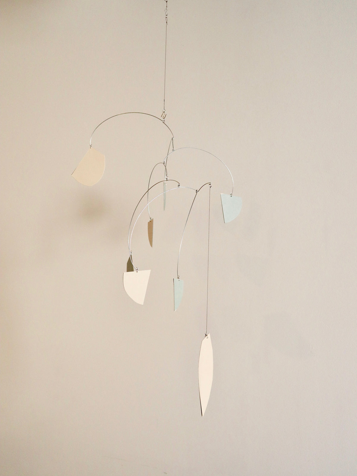 Kinetic Mobile - Japandi Beige & Pale Green