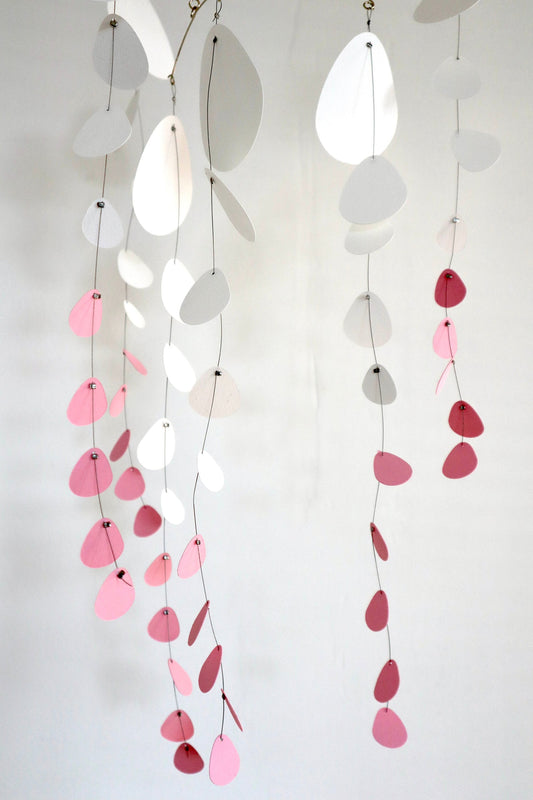 N.32 Kinetic Eucalyptus  White + Rose. Decorative Mobile